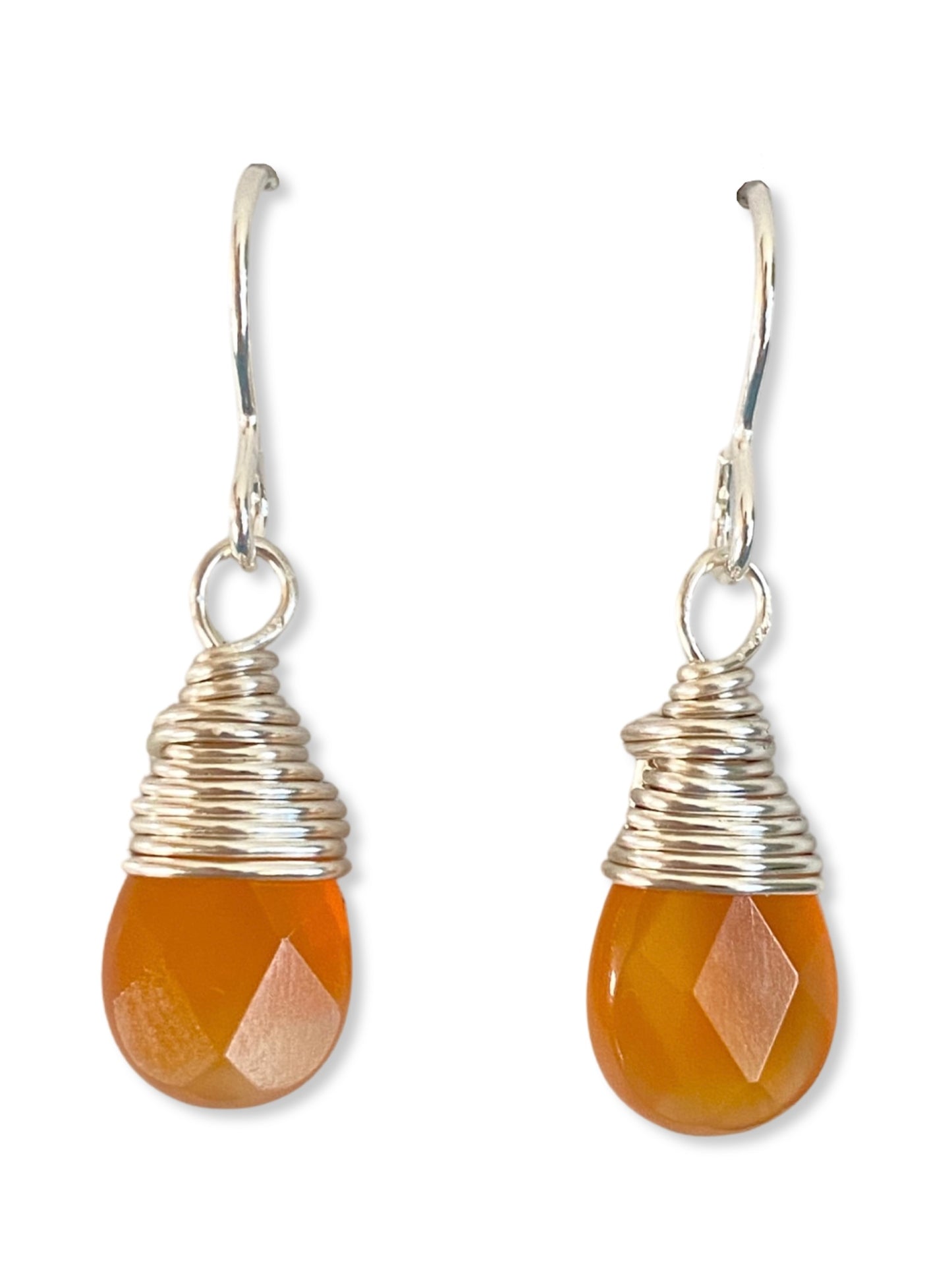 Drop Earring- Silver- Carnelian