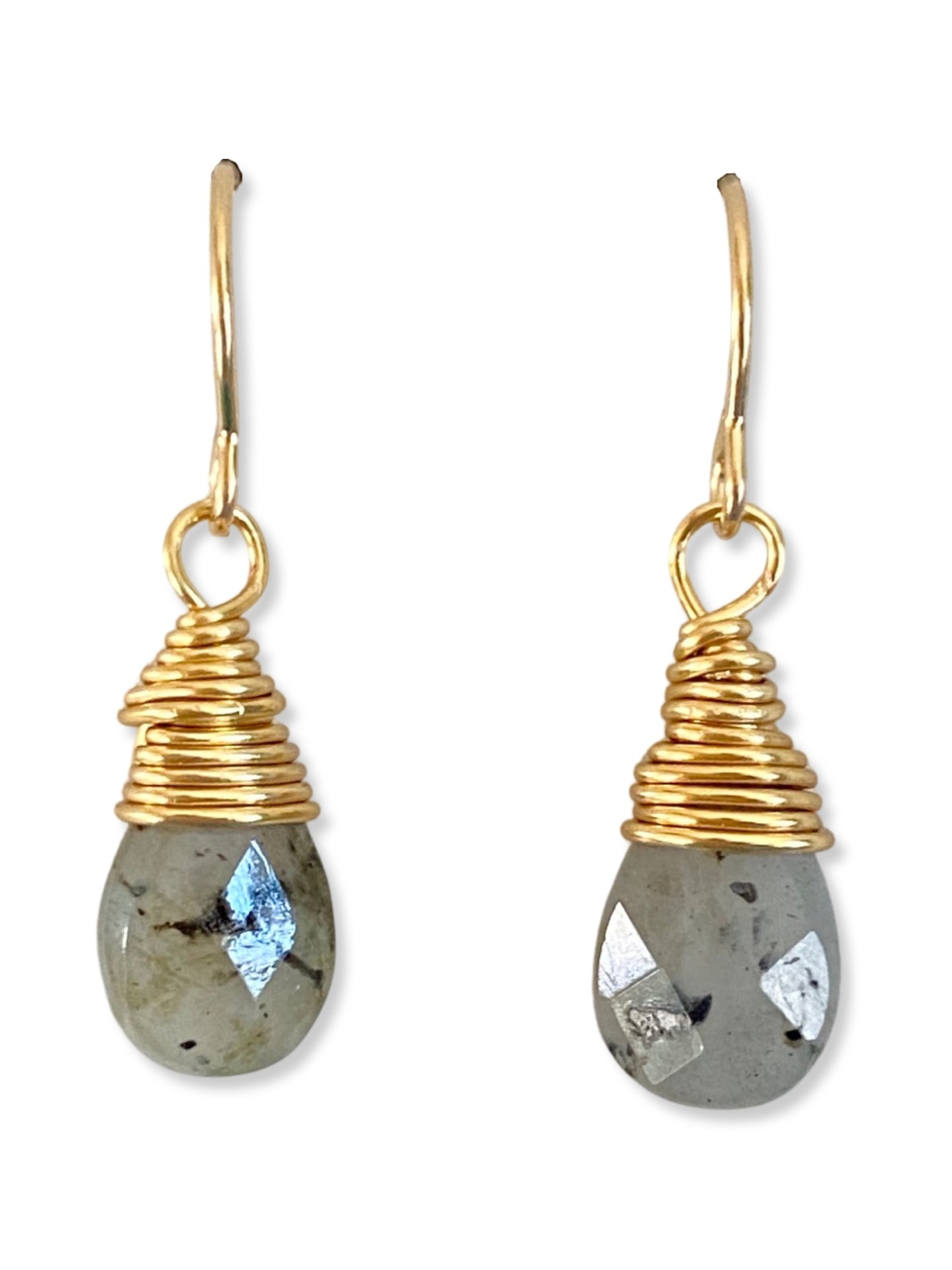 Drop Earring- Gold- Labradorite