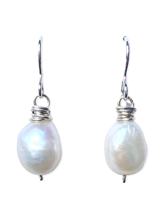 Pearl Earrings- Silver