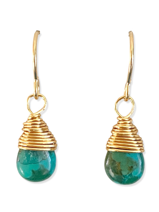 Drop Earring- Gold- Turquoise